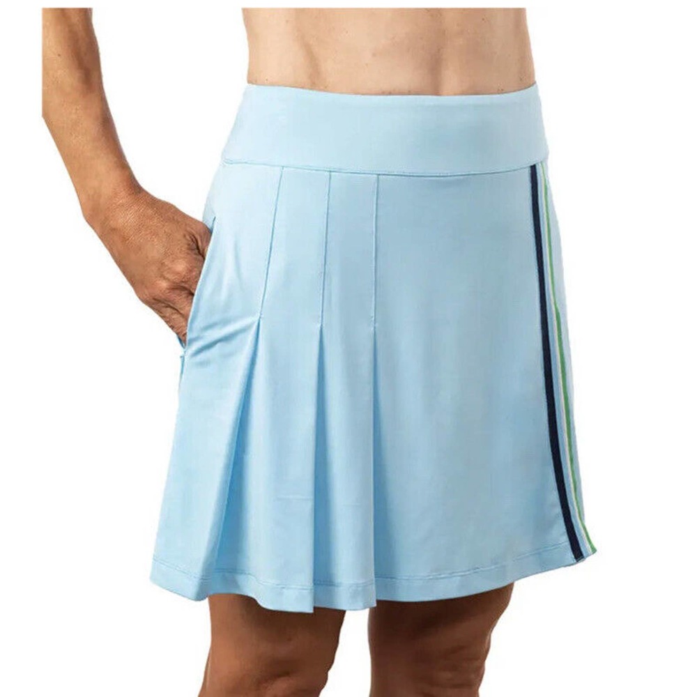 Scratch Seventy Skirt Skort Sz Large Blue Pleated Active Golf Tennis Shorts NWT